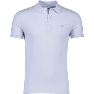 Katoenen Lacoste polo slim fit lichtblauw 3-knoops