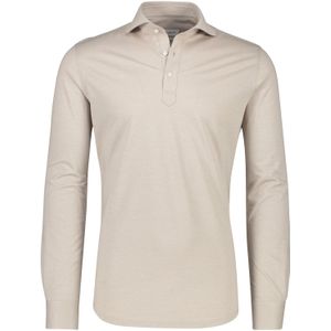 Profuomo polo lange mouw normale fit beige