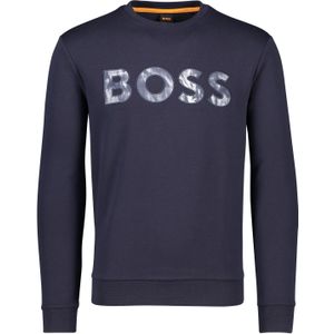 Hugo Boss sweater blauw ronde hals met opdruk
