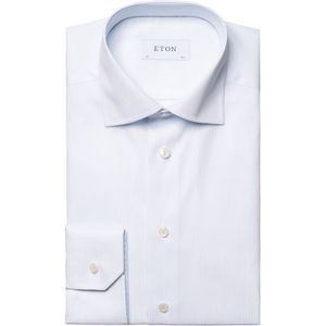 Eton business Twill overhemd normale fit lichtblauw gestreept