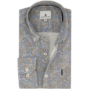 State of Art casual overhemd blauw geprint katoen