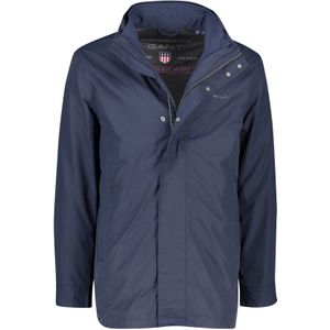 Gant winterjas donkerblauw normale fit katoen effen rits + knoop