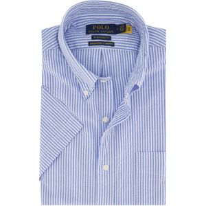 Polo Ralph Lauren casual overhemd korte mouw normale fit blauw gestreept katoen