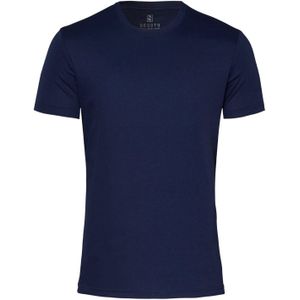 Donkerblauw T-shirt Desoto effen katoen