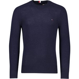 Trui Tommy Hilfiger ronde hals donkerblauw merinowol