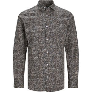 overhemd Jack & Jones casual  normale fit bruin geprint katoen