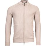 vest Thomas Maine opstaande kraag beige rits effen wol