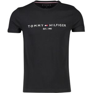Tommy Hilfiger t-shirt ronde hals met logo zwart