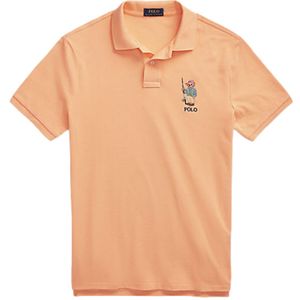 Polo Ralph Lauren polo slim fit katoen oranje met Beertje