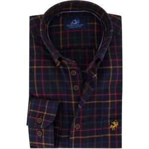 Eden Valley casual overhemd donkerblauw geruit katoen