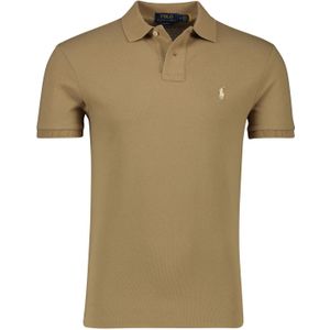 Polo Ralph Lauren polo Slim Fit bruin effen 100% katoen