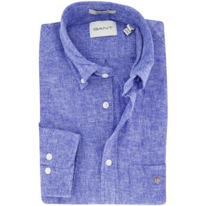 Gant linnen overhemd blauw regular fit
