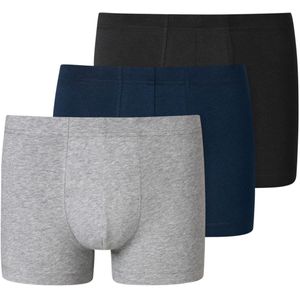 Schiesser 95/5 boxershorts 3-pack grijs navy zwart