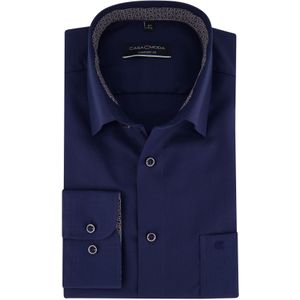 Casa Moda business overhemd wijde fit blauw effen katoen 100%