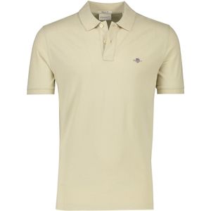 Gant regular fit polo 2-knoops beige katoen