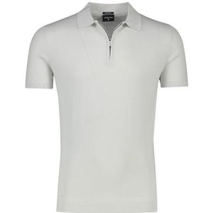 Strellson polo normale fit lichtgrijs uni katoen 100% rits