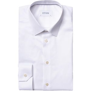 Eton business overhemd super slim fit wit Signature Twill effen