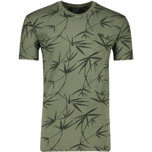 Korte mouw ronde hals katoenen Superdry t-shirt groen geprint