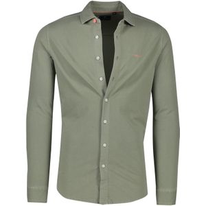 New Zealand Overshirt groen katoen knopen