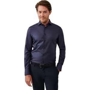 Katoenen Cavallaro overhemd donkerblauw mouwlengte 7
