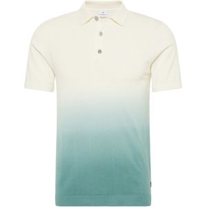 Blue Industry polo blauw wit overloop geprint katoen slim fit