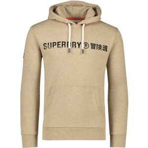 Superdry beige hoodie katoen slim fit opdruk