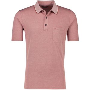 Katoenen Casa Moda polo wijde fit roze gemêleerd