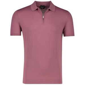 Strellson polo normale fit roze effen katoen