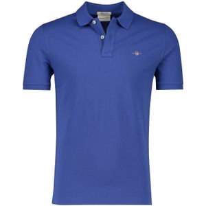 2-knoops Gant polo katoen regular fit blauw