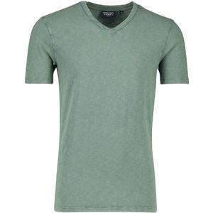 Katoenen Superdry t-shirt v-hals groen gemêleerd