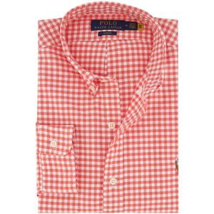 Polo Ralph Lauren casual overhemd met logo Slim Fit rood geruit katoen