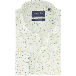 Ledub  overhemd Modern Fit wit /groen print