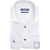 Overhemd Ledub wit geprint easy iron mouwlengte 7