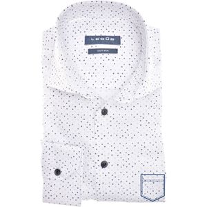 Overhemd Ledub wit geprint easy iron mouwlengte 7