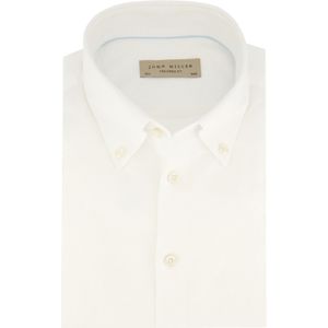 John Miller overhemd mouwlengte 7 normale fit wit effen linnen en katoen