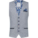A Fish Named Fred gilet blauw geprint normale fit polyester