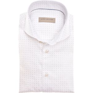 katoenen John Miller overhemd Tailored Fit wit geprint