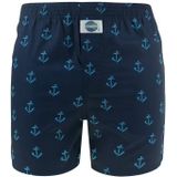 Deal boxershort donkerblauw geprint anker katoen