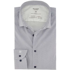 Olymp business overhemd Level Five wit geprint extra slim fit contrast knopen