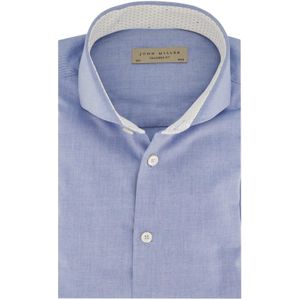 John Miller zakelijk overhemd mouwlengte 7 Tailored Fit blauw effen