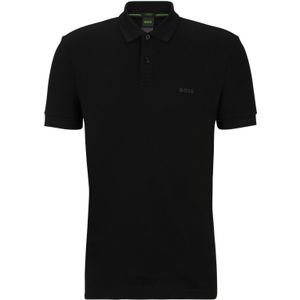 katoenen Boss green polo normale fit effen zwart