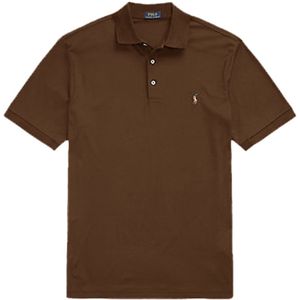 Polo Ralph Lauren polo normale fit bruin effen katoen 3-knoops