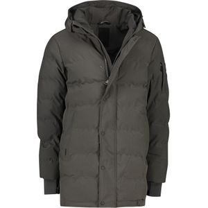 Airforce winterjas groen effen rits + knoop slim fit parka