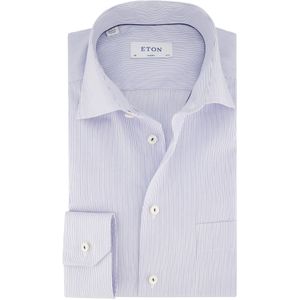 Eton overhemd classic fit blauw gestreept katoen