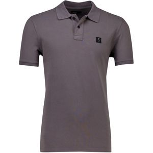 katoenen Butcher of Blue army polo effen donkergrijs pique