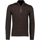 Vanguard donkerbruine half zip sweater structuur