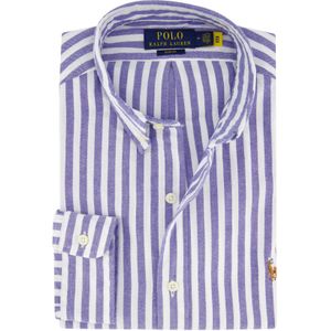 Casual Polo Ralph Lauren overhemd Slim Fit slim fit blauw streep katoen