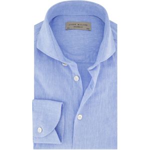 John Miller tailored fit overhemd blauw effen