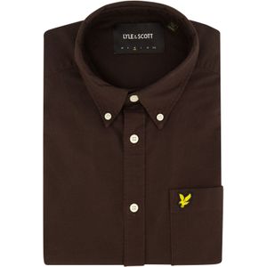 Lyle & Scott casual overhemd bruin effen normale fit