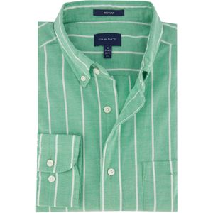 Gant overhemd button-down groen gestreept regular fit